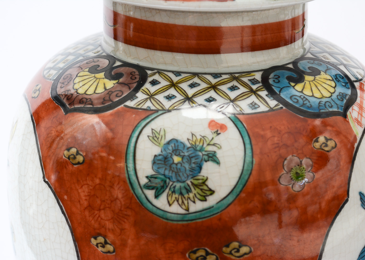 Hand Painted Blue Bird Ginger Jar Table Lamp