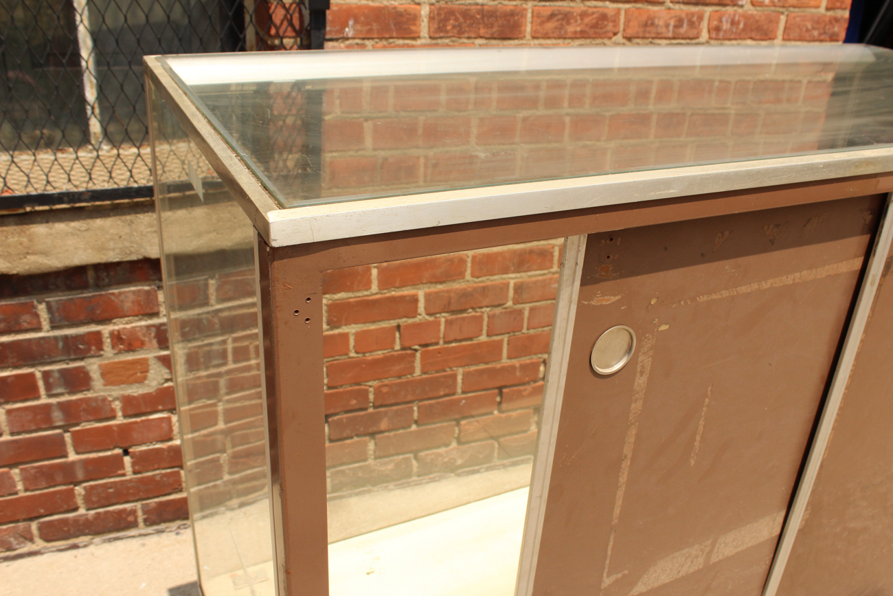 Vintage Chrome And Glass Display Cabinet