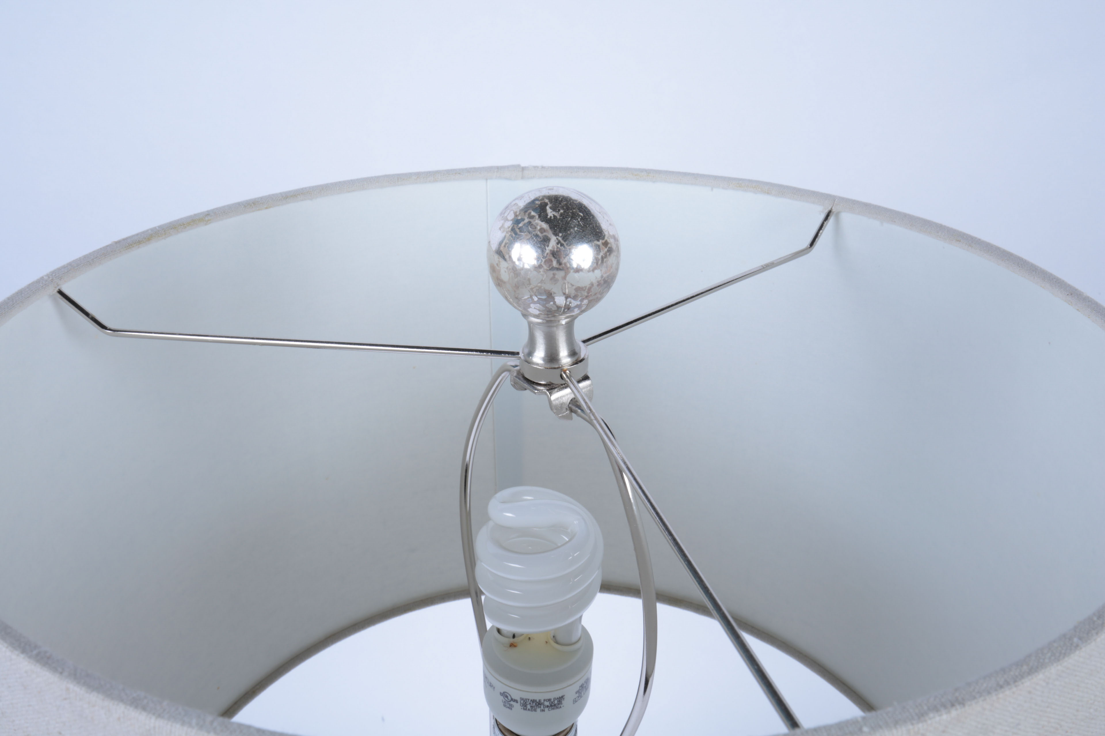 Pair of Silver Glass Lamps