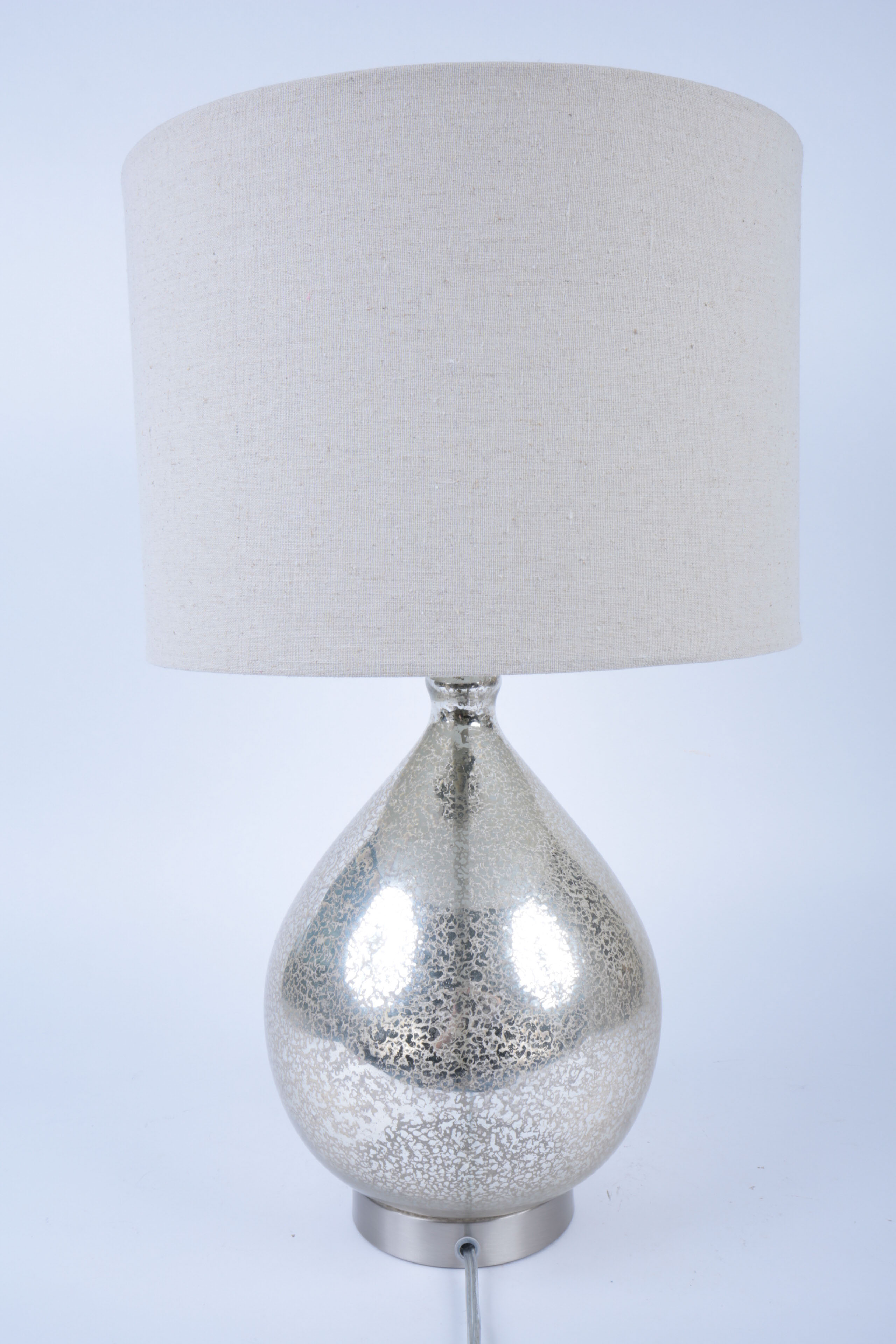 Pair of Silver Glass Lamps