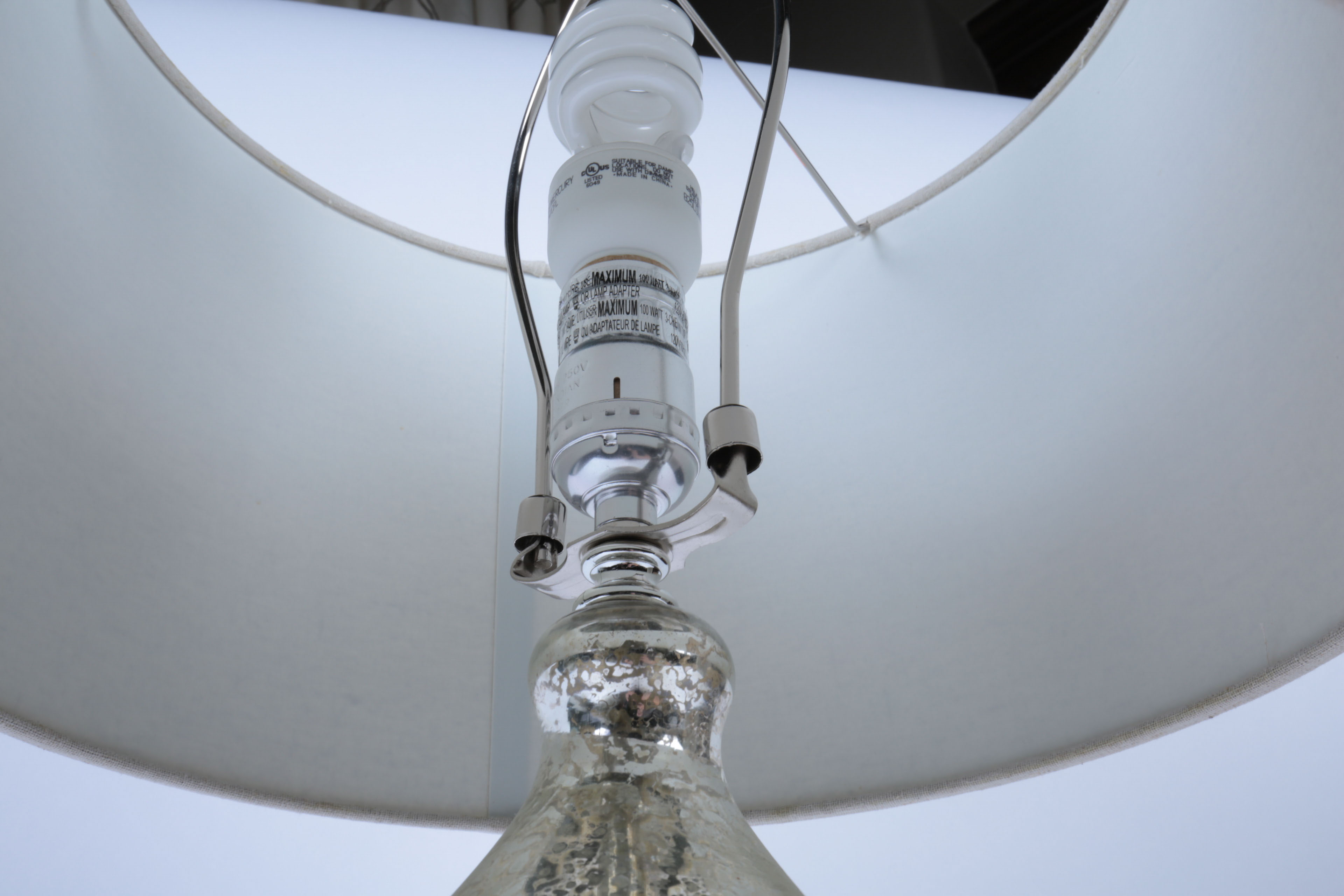 Pair of Silver Glass Lamps