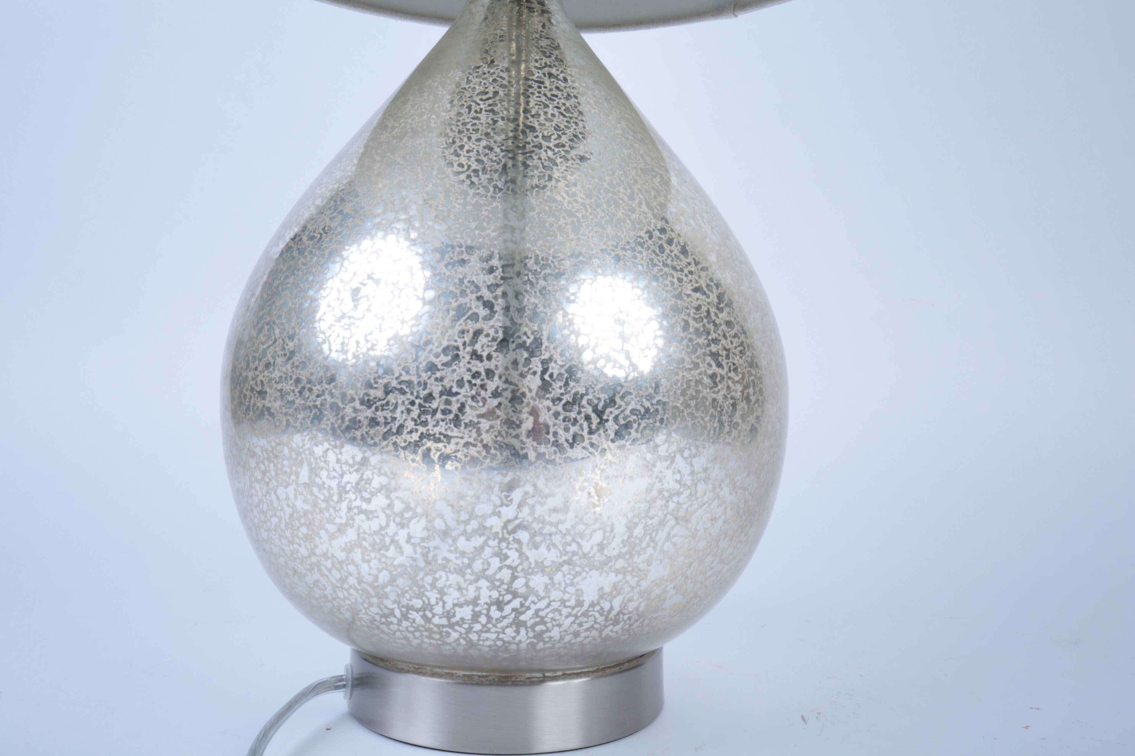 Pair of Silver Glass Lamps