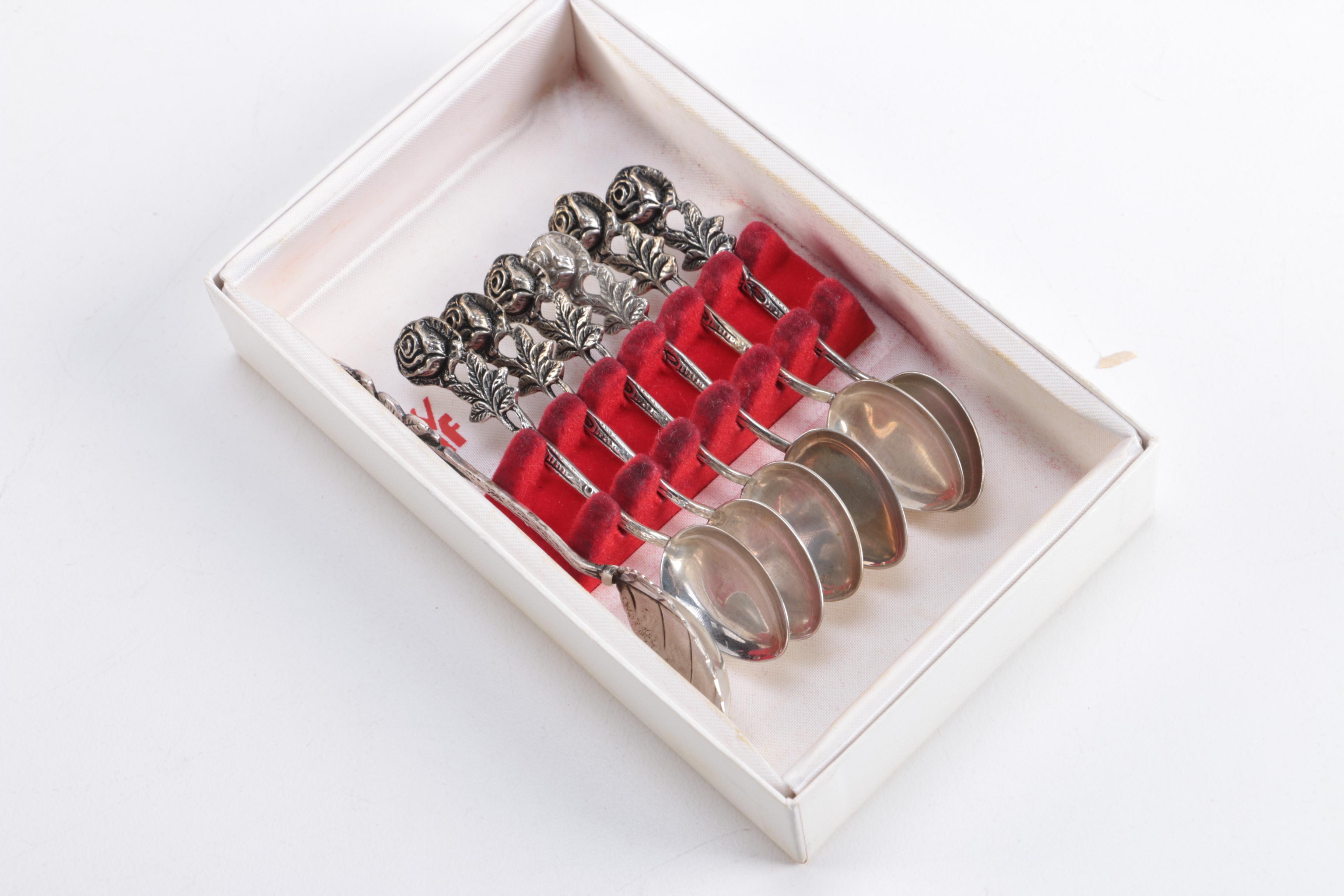 Vintage 800 Silver German Demitasse Spoons in Original Box