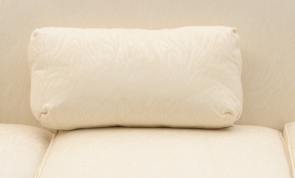 White Contemporary Damask Sofa by Thomasville