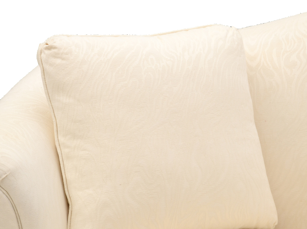 White Contemporary Damask Sofa by Thomasville