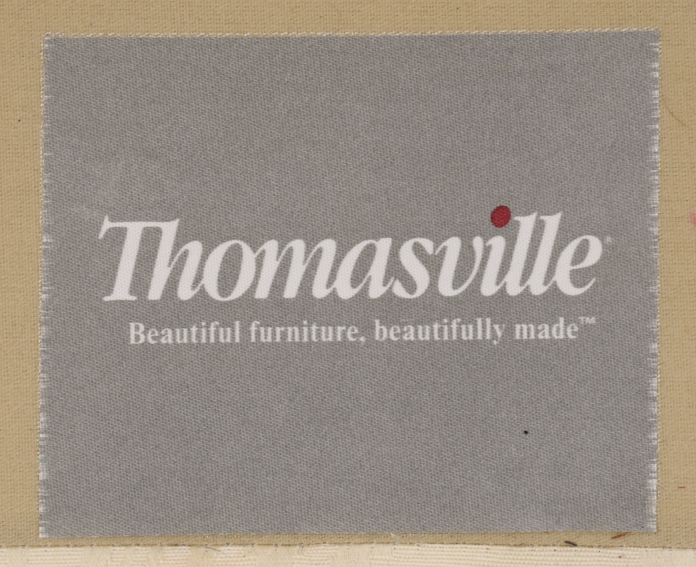 White Contemporary Damask Sofa by Thomasville