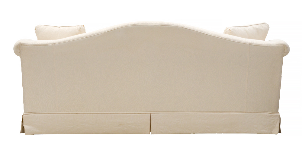 White Contemporary Damask Sofa by Thomasville