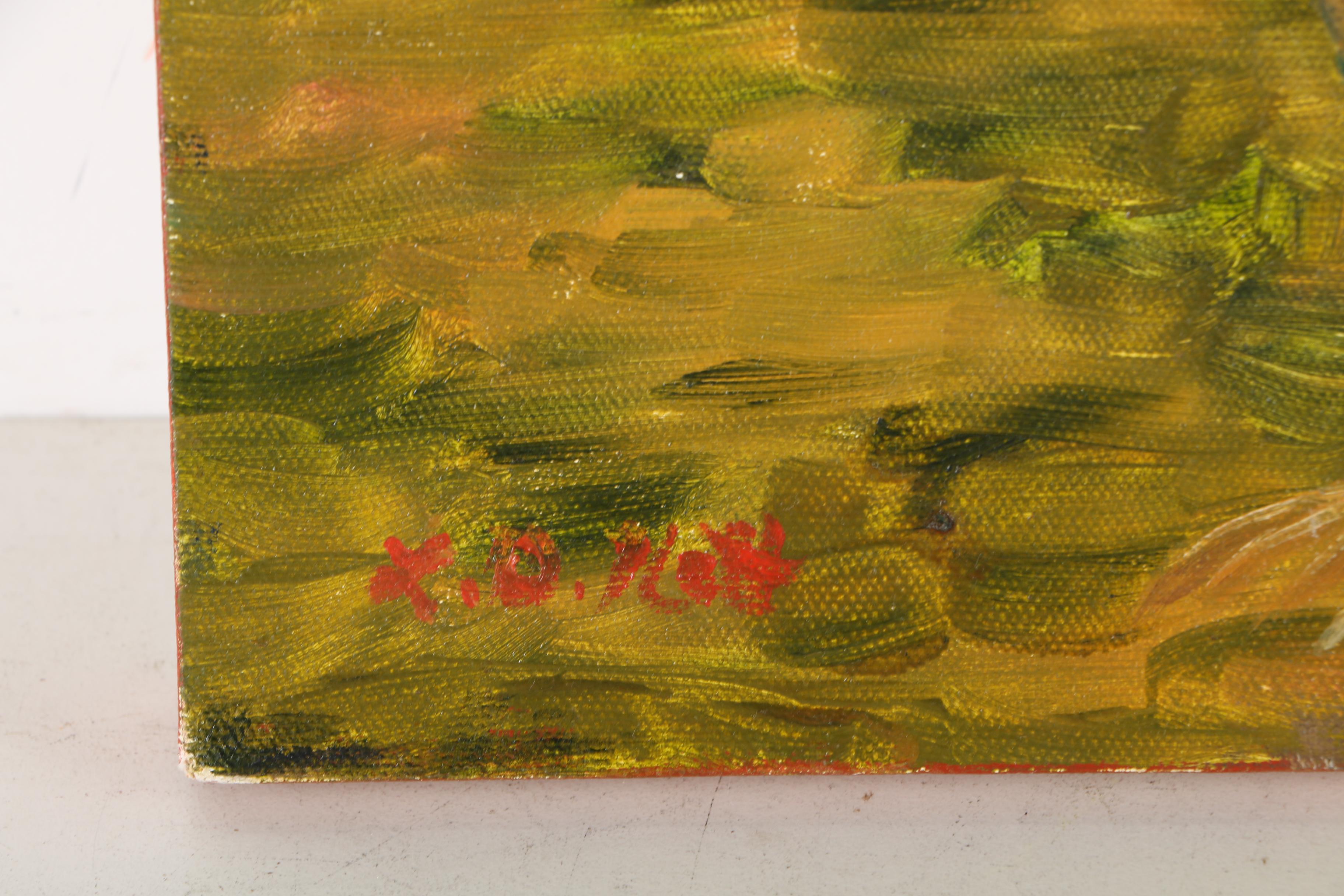 K. D. Platt Oil Painting on Canvas "Rooster II"