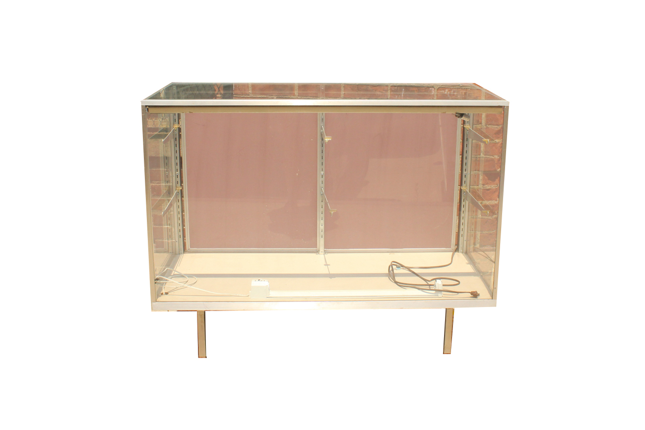 Vintage Chrome And Glass Display Cabinet