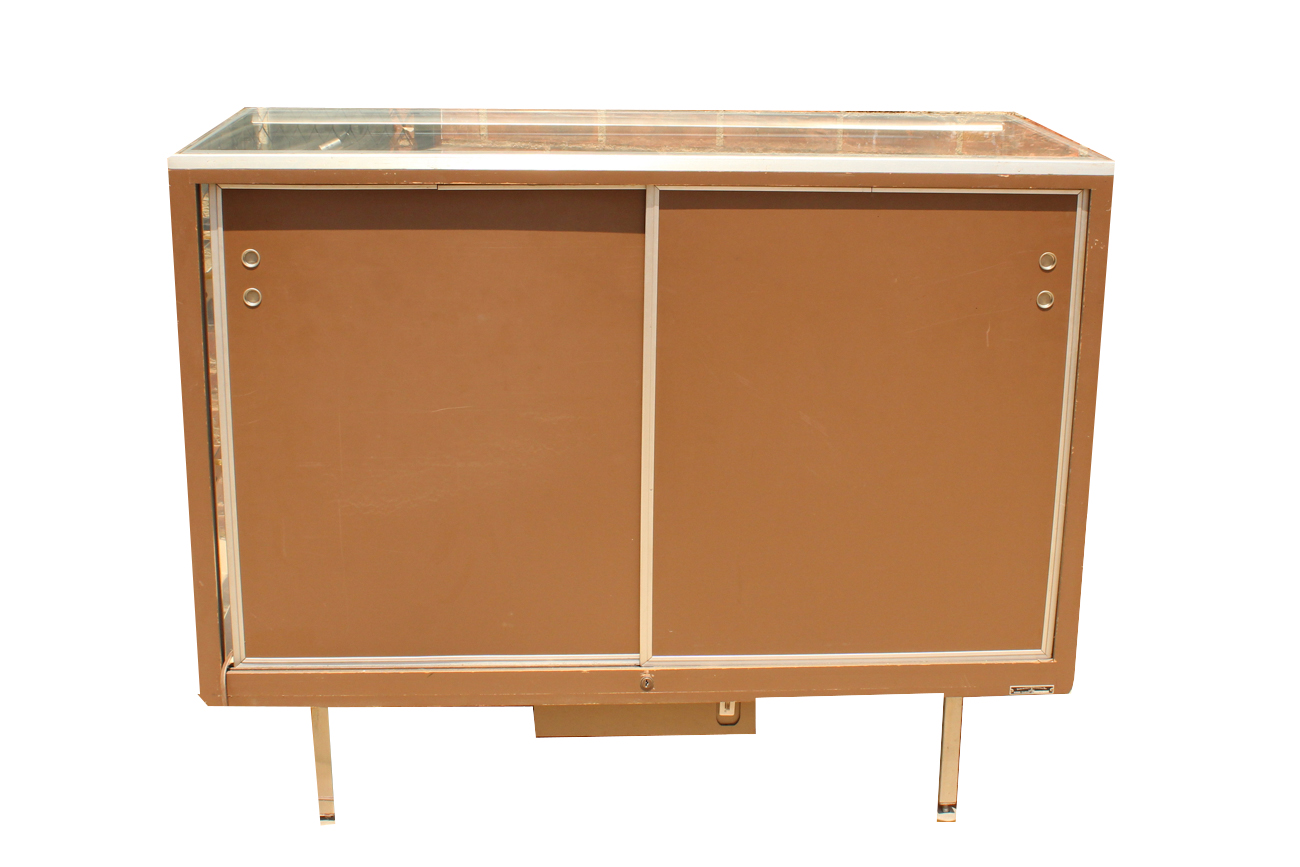 Vintage Chrome And Glass Display Cabinet