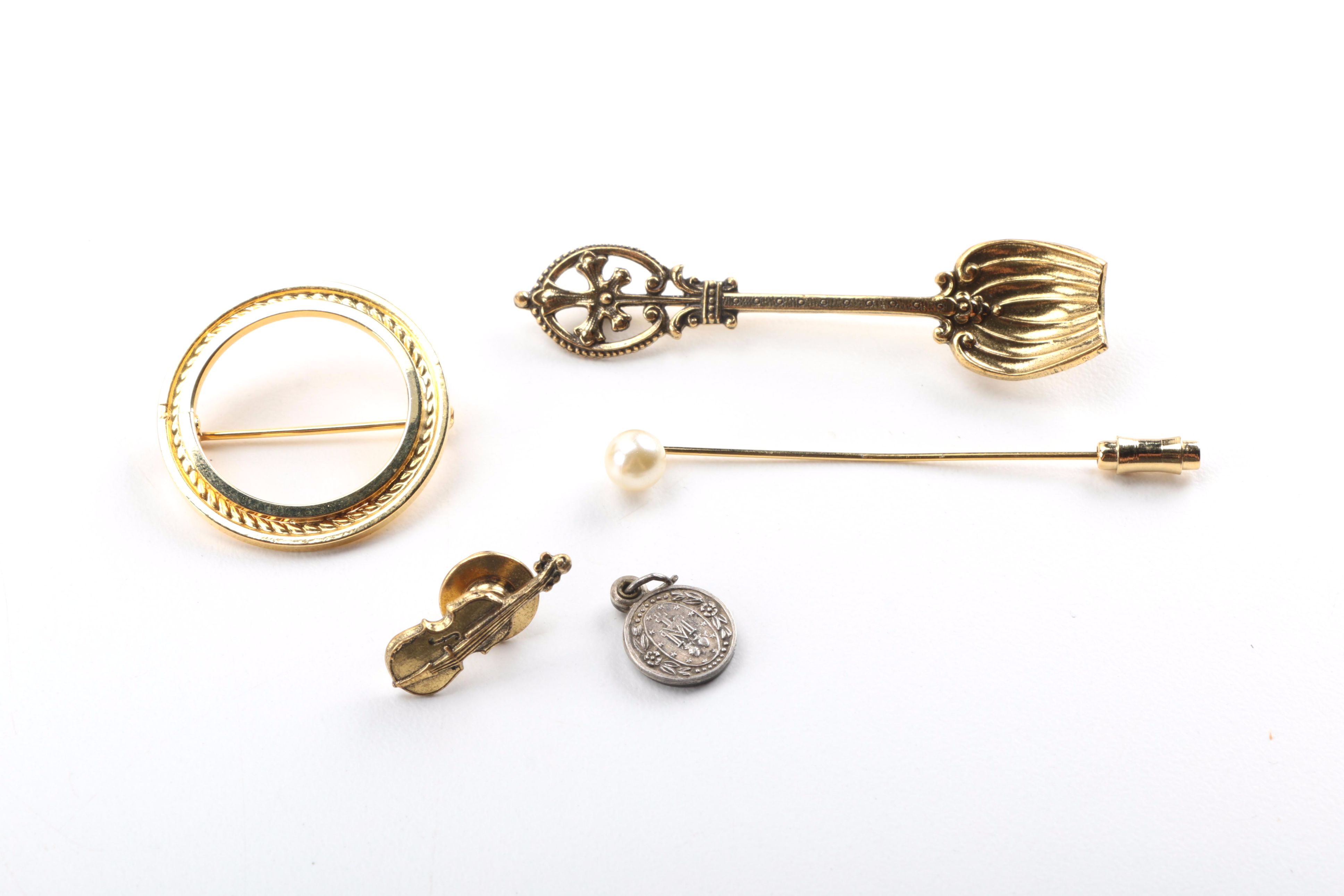 Wooden Jewelry Box With Assorted Costume Jewelry