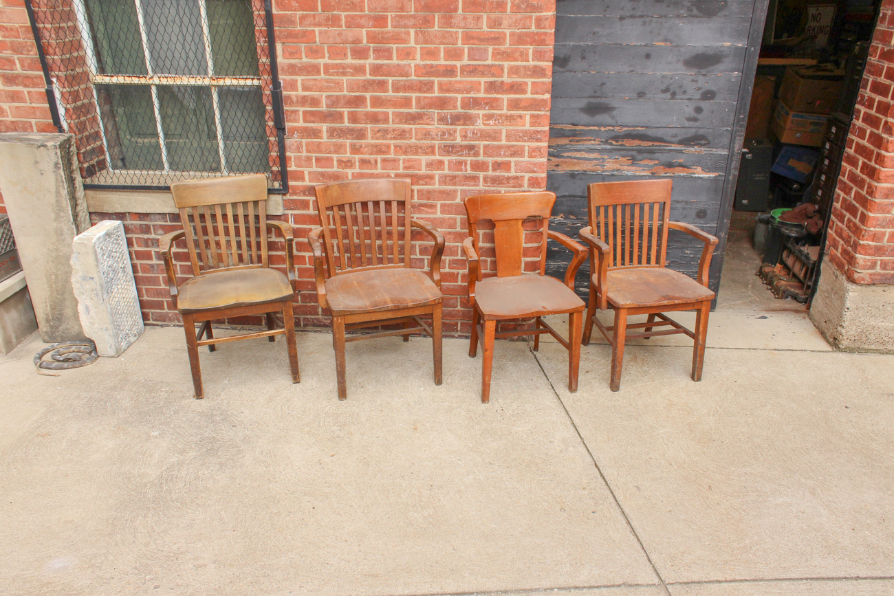 Set of Four 1930s Office Chairs