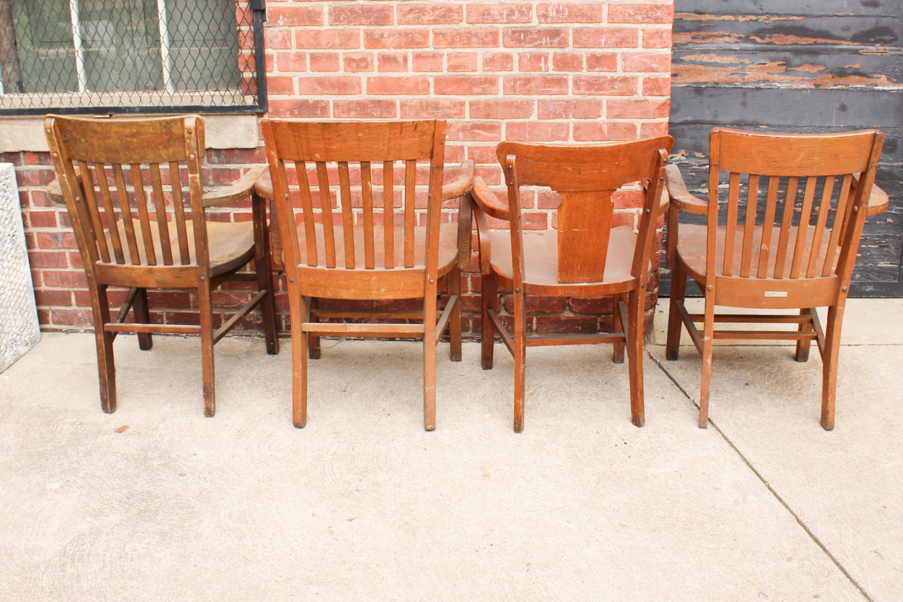 Set of Four 1930s Office Chairs