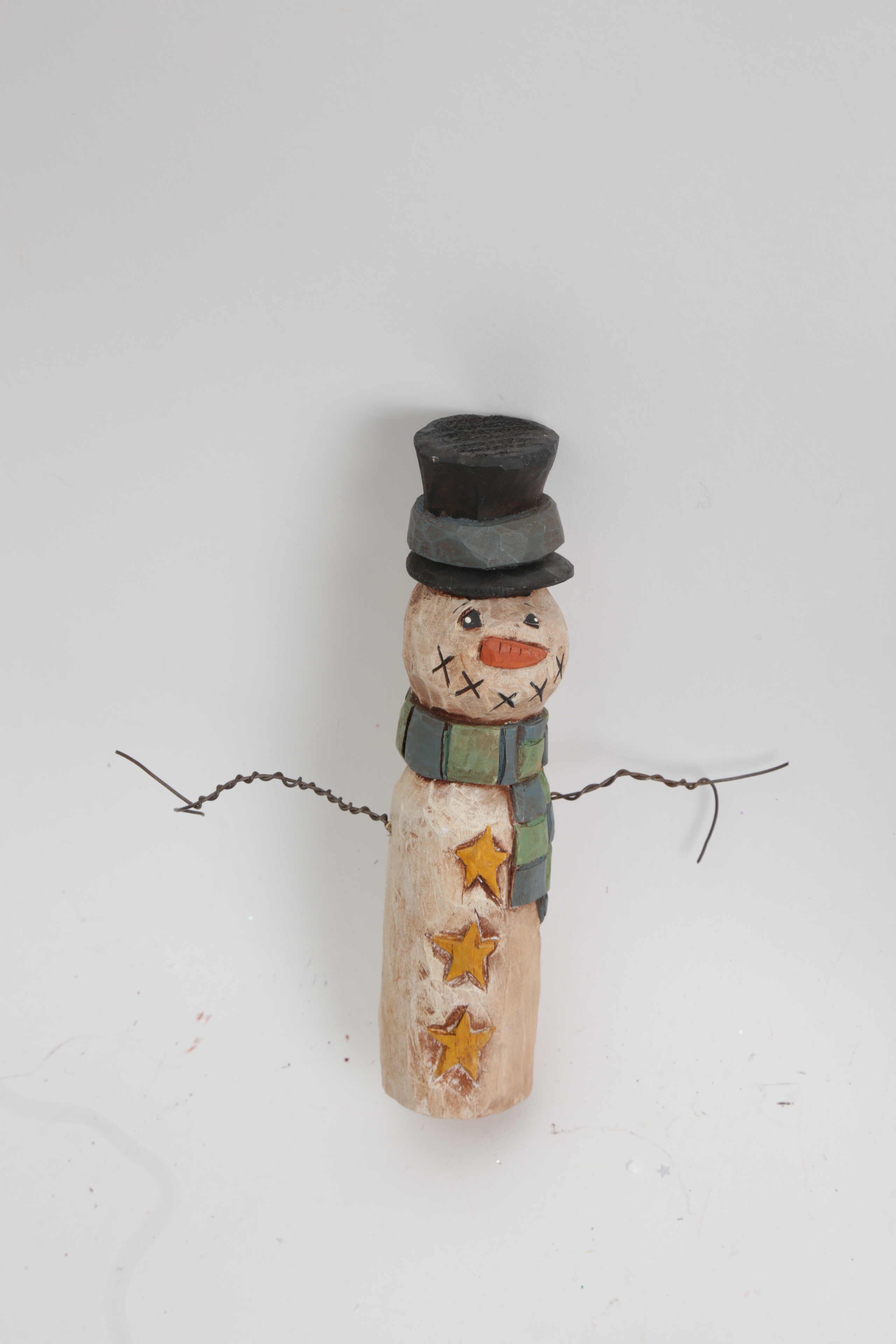 Assortment of Hand Painted Wood Santa and Snowman Carvings