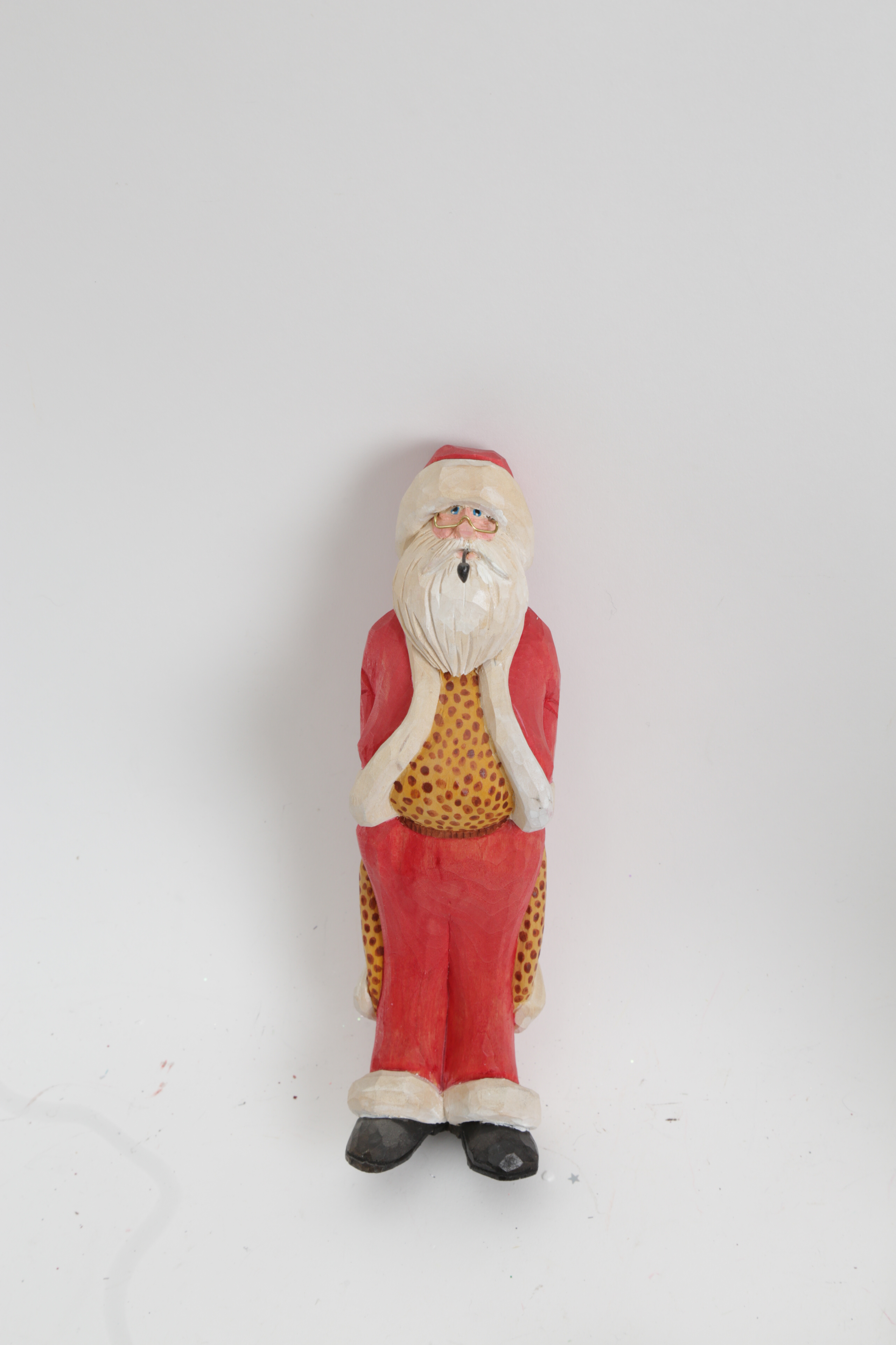 Assortment of Hand Painted Wood Santa and Snowman Carvings