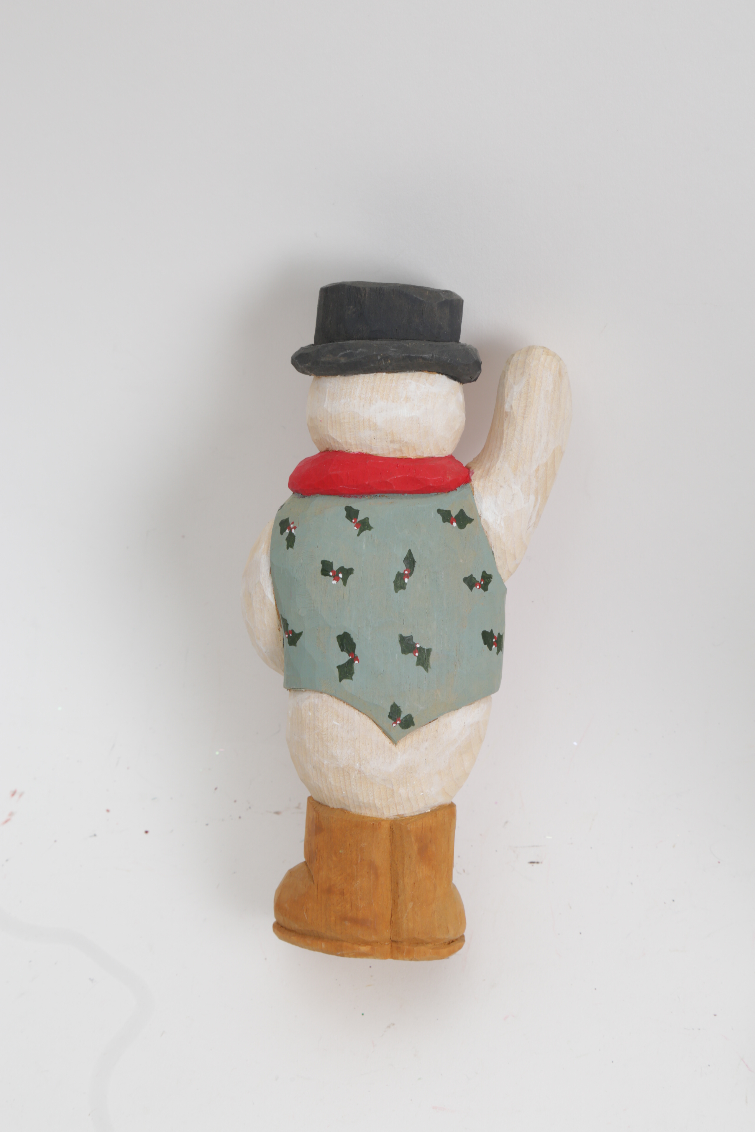 Assortment of Hand Painted Wood Santa and Snowman Carvings