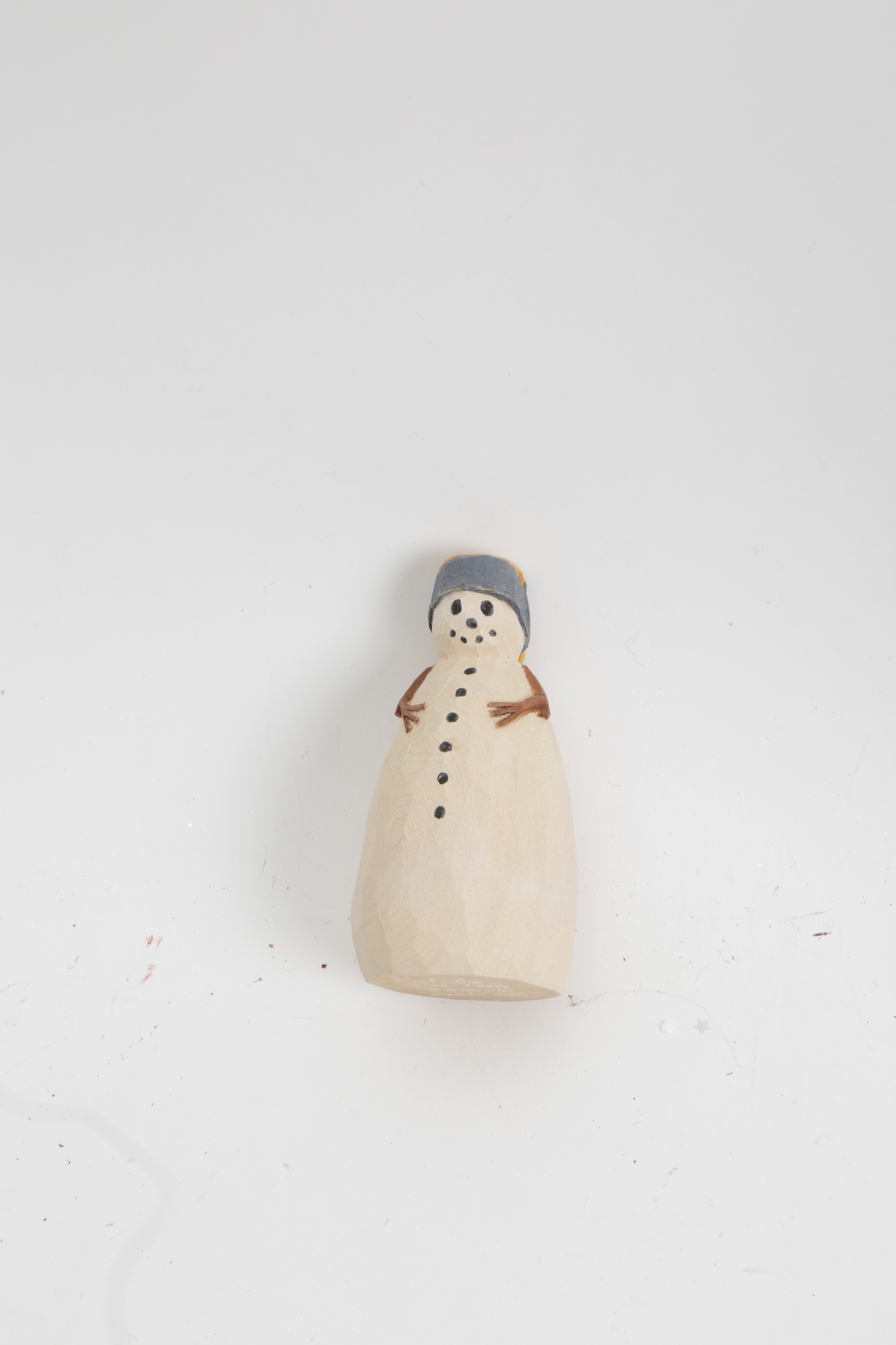 Assortment of Hand Painted Wood Santa and Snowman Carvings