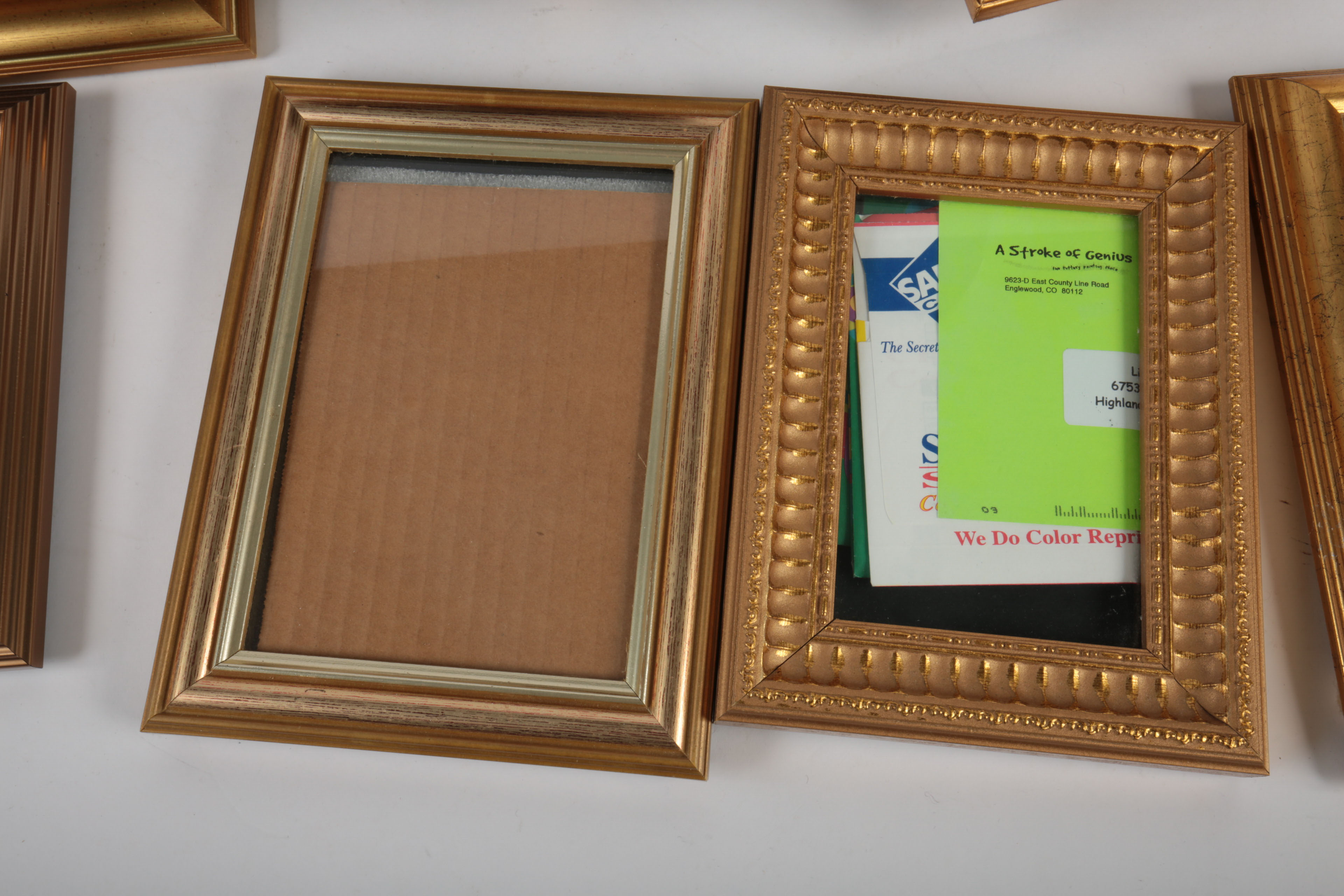 Generous Assortment of Gold Tone Picture Frames