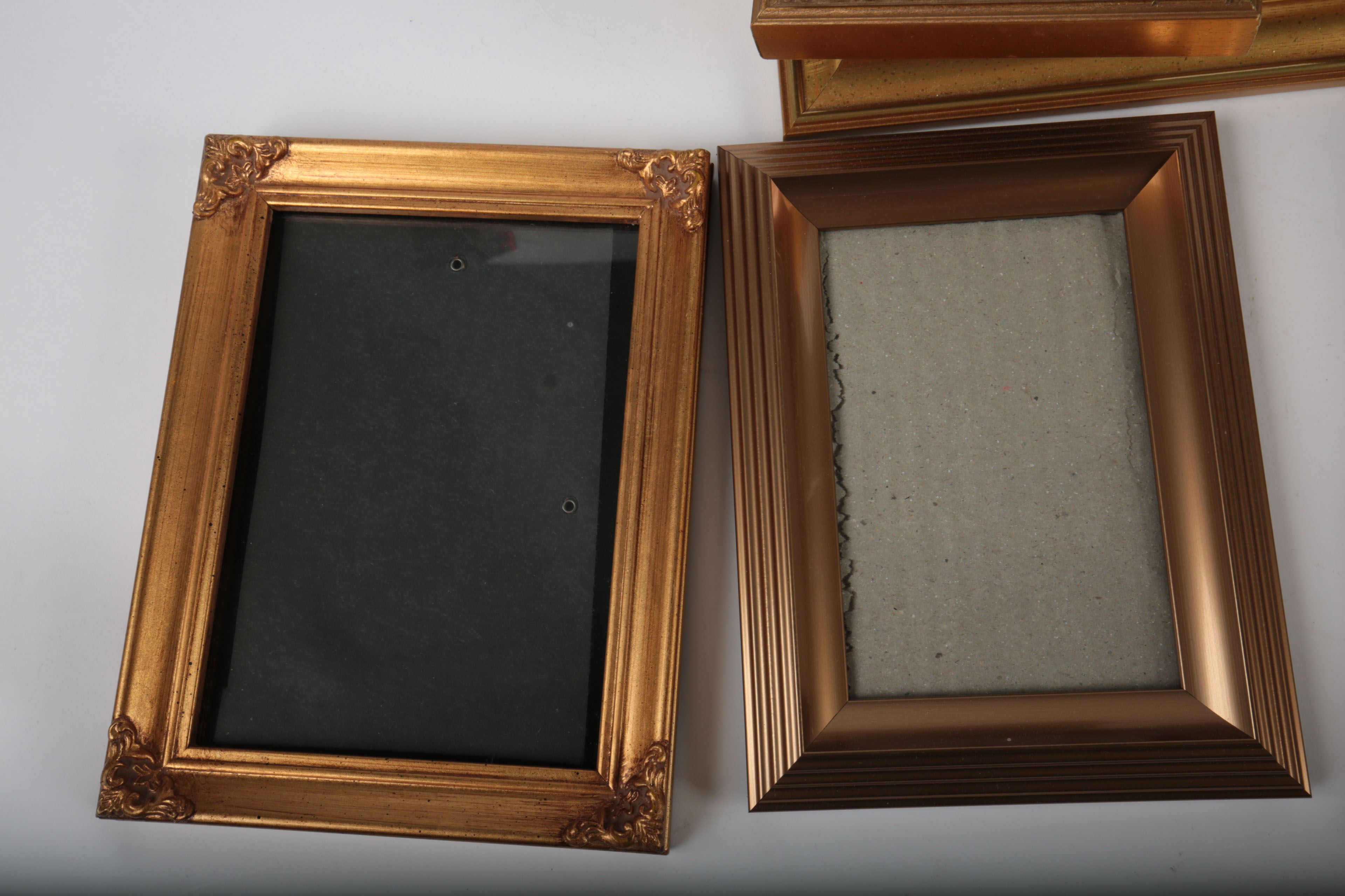 Generous Assortment of Gold Tone Picture Frames