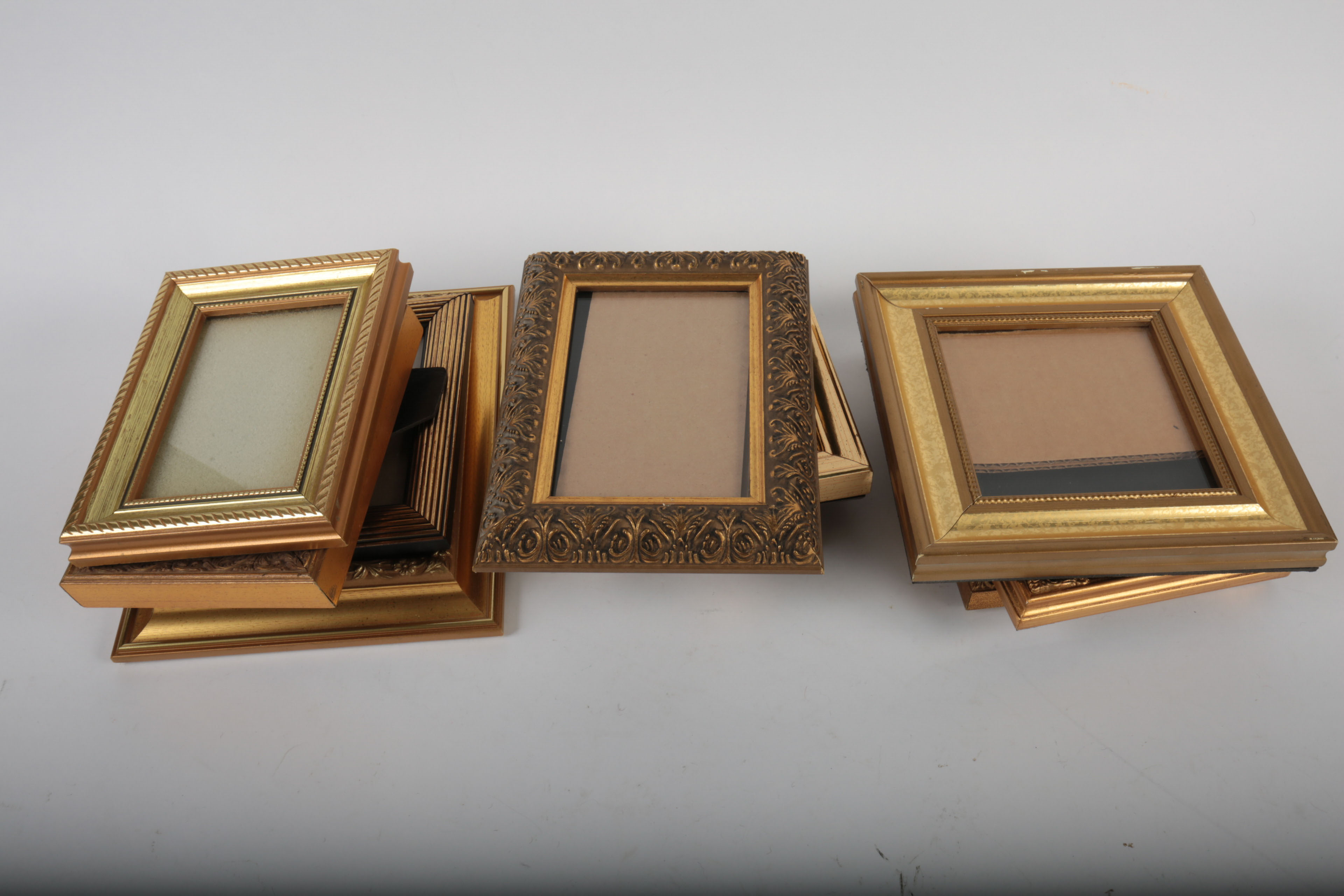 Generous Assortment of Gold Tone Picture Frames