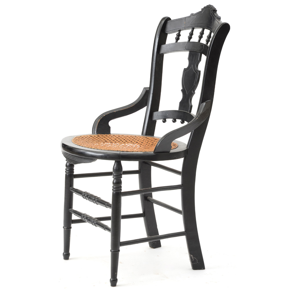 Antique Hand-Caned Side Chair