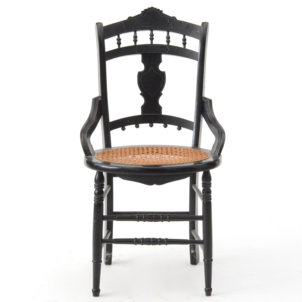 Antique Hand-Caned Side Chair