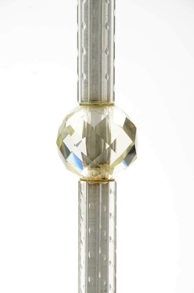 Mid-Century Brass and Glass Floor Lamp