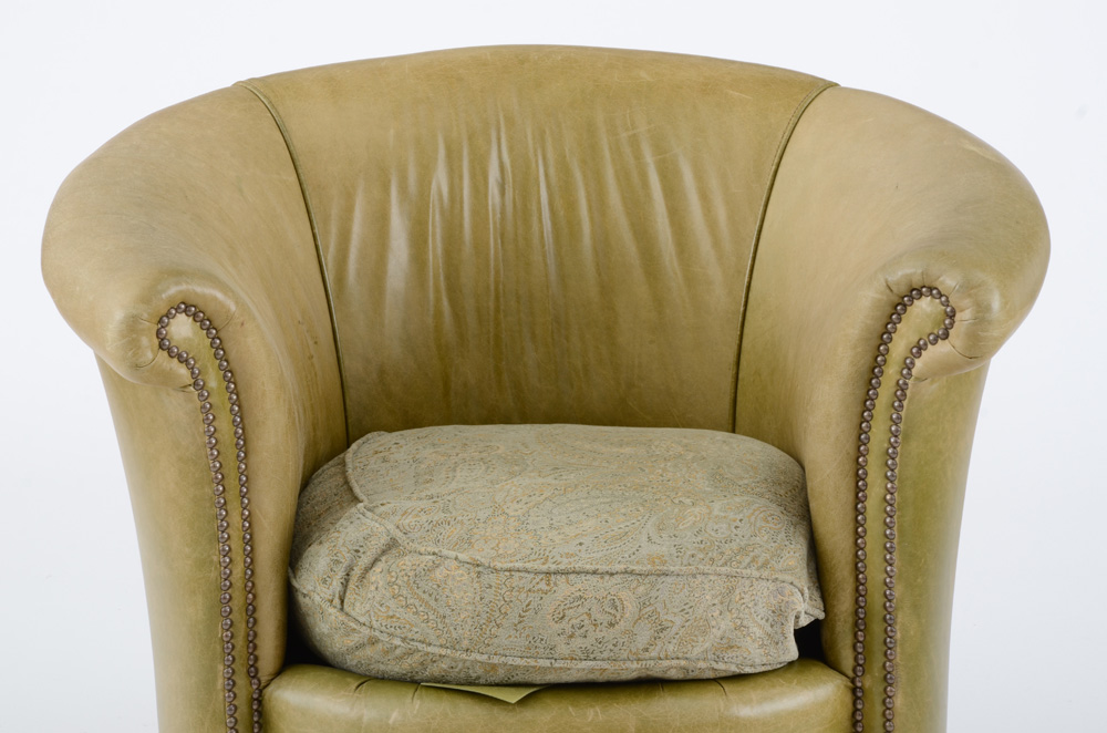 Vintage Leather Swivel Armchair