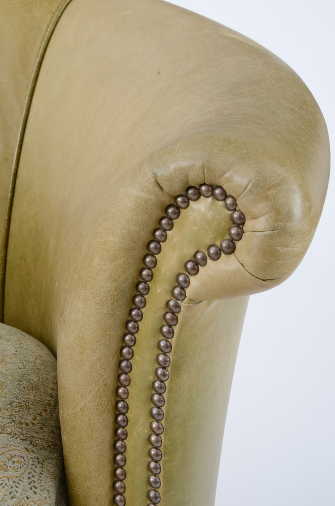 Vintage Leather Swivel Armchair