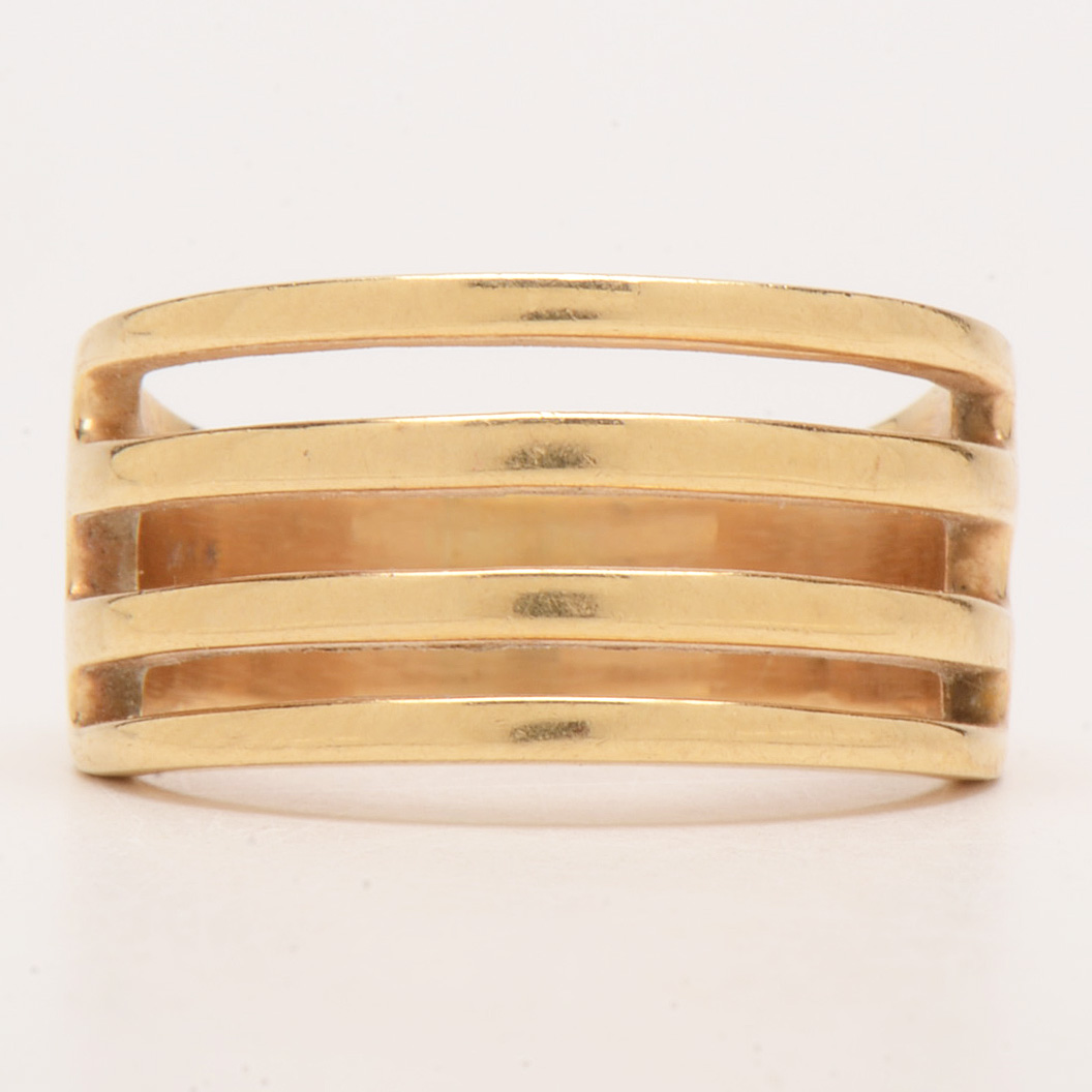 14K Yellow Gold Split Shank Ring