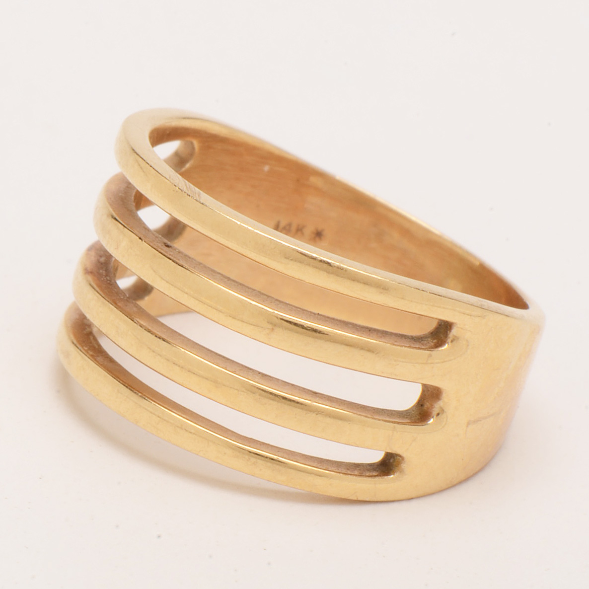 14K Yellow Gold Split Shank Ring