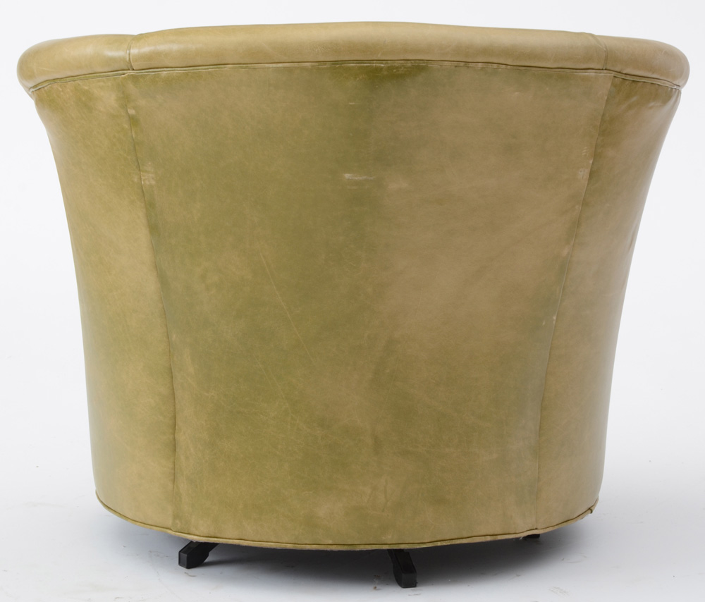 Vintage Leather Swivel Armchair