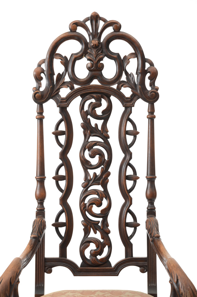 Pair of Hand-carved Walnut Chairs