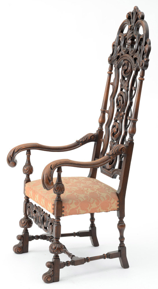 Pair of Hand-carved Walnut Chairs