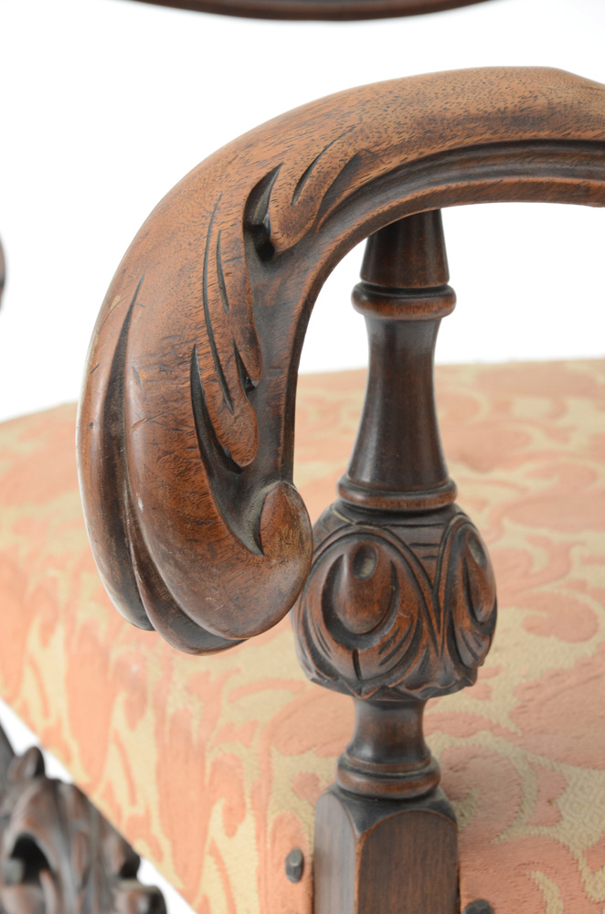 Pair of Hand-carved Walnut Chairs
