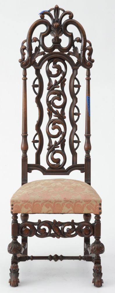 Pair of Hand-carved Walnut Chairs