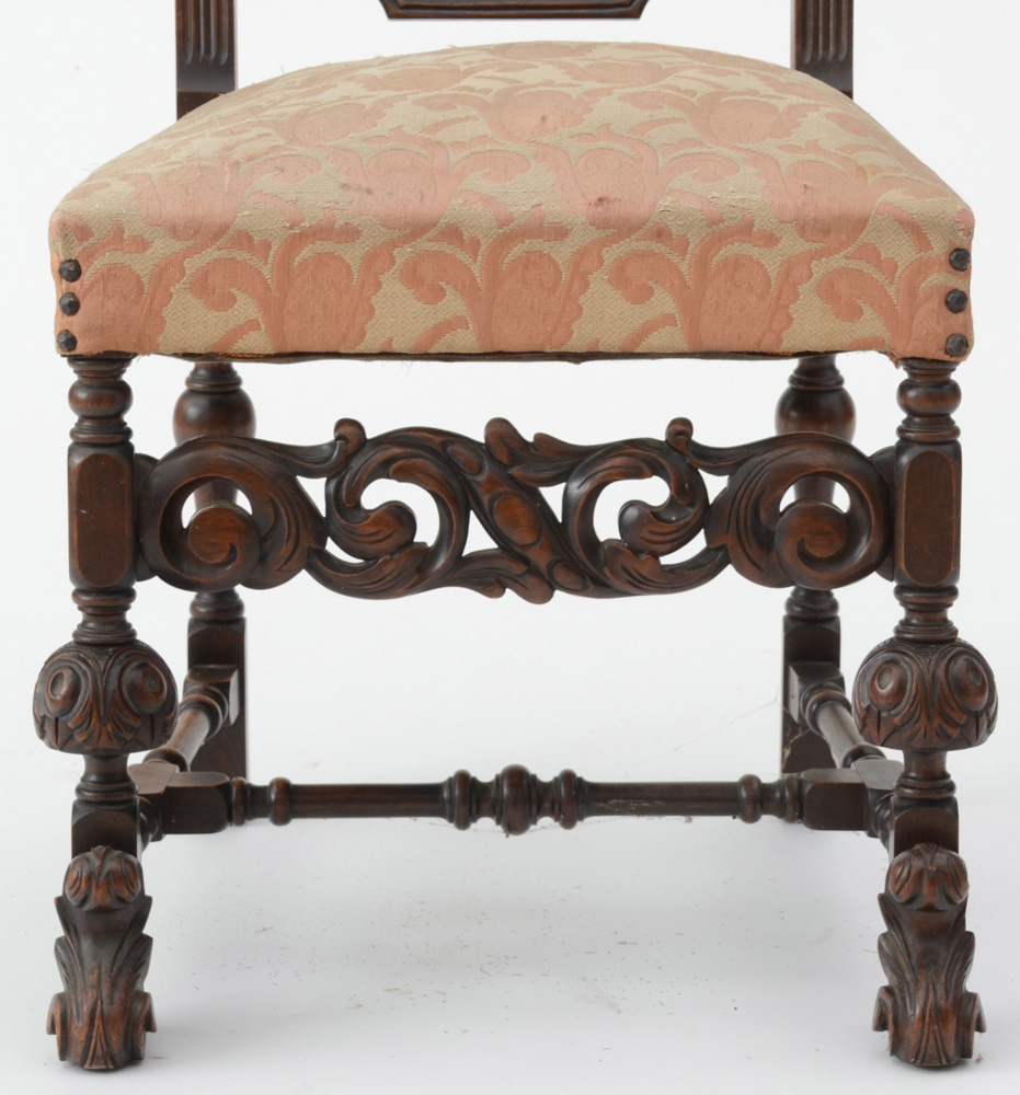 Pair of Hand-carved Walnut Chairs