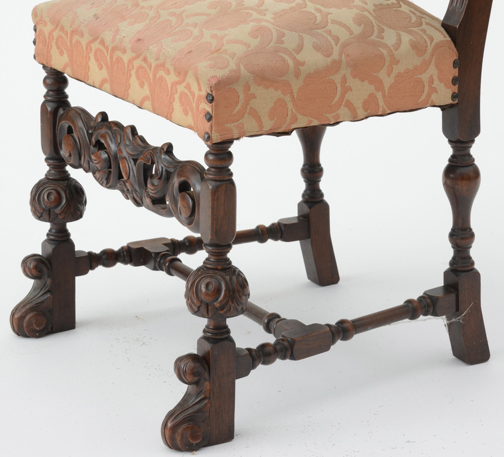 Pair of Hand-carved Walnut Chairs