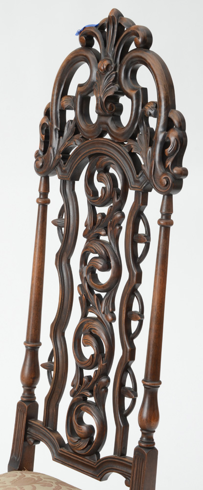 Pair of Hand-carved Walnut Chairs