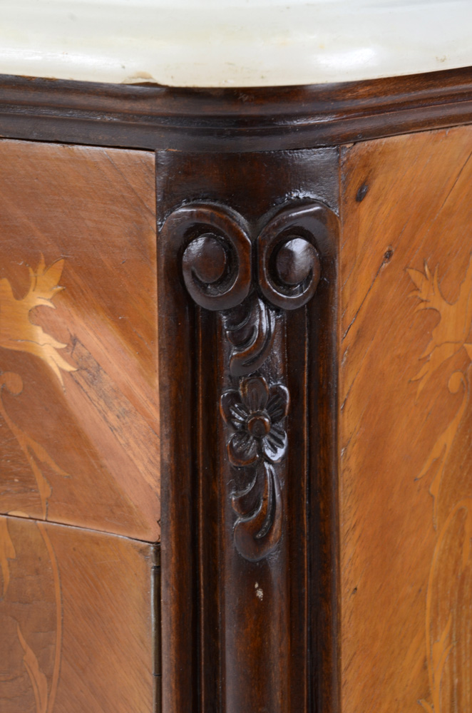 Pair of White Onyx Top Nightstands