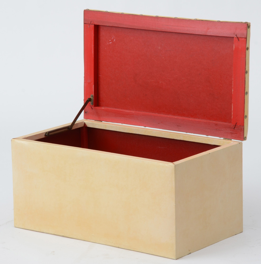 Wooden Toy Box with a Vinyl Animal Themed Lid