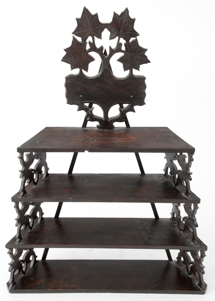 Vintage Carved Wood Display Shelf