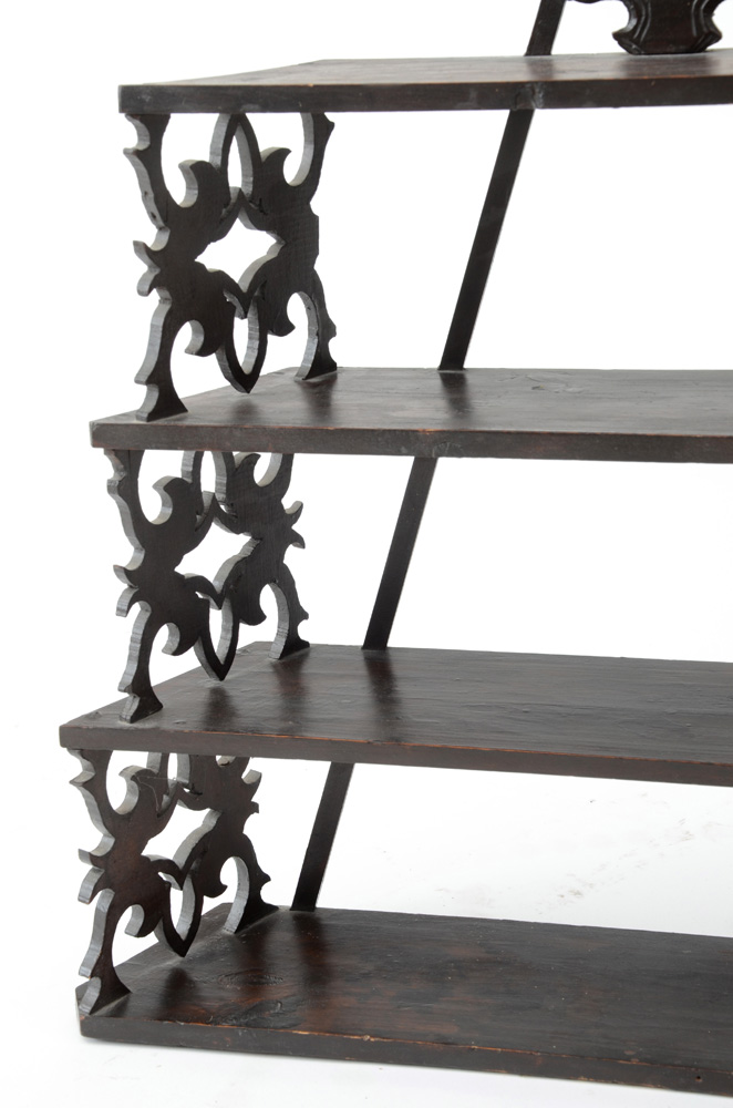 Vintage Carved Wood Display Shelf