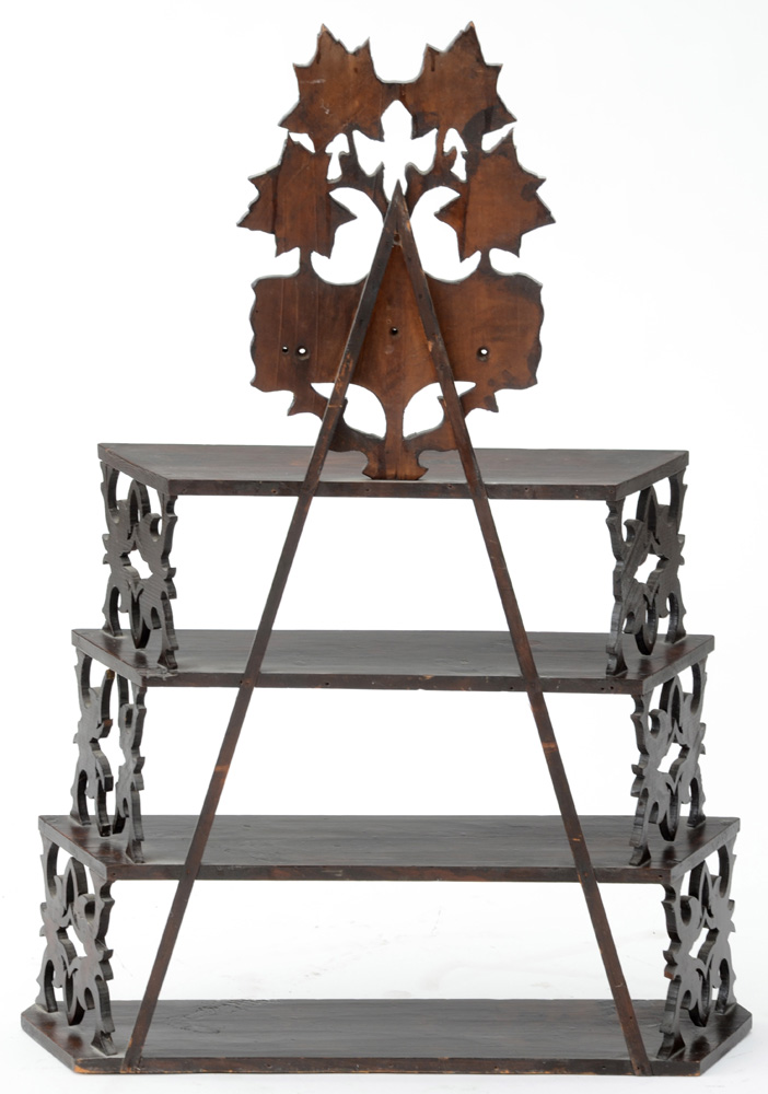 Vintage Carved Wood Display Shelf