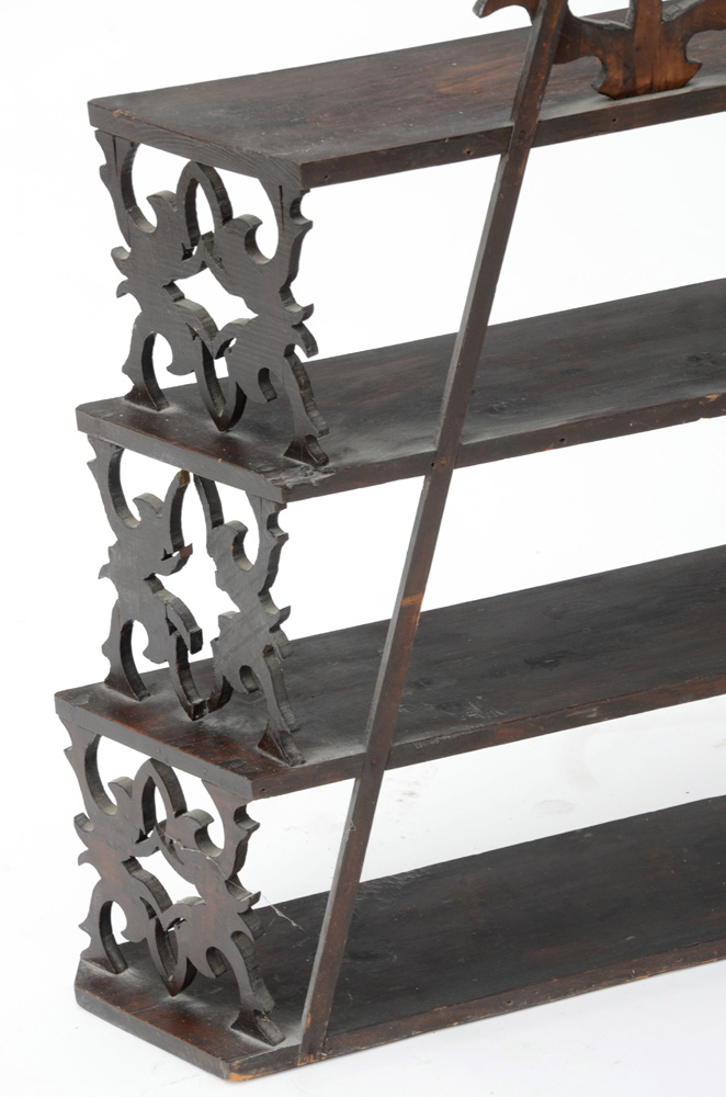 Vintage Carved Wood Display Shelf