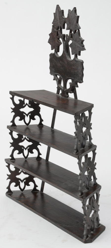 Vintage Carved Wood Display Shelf