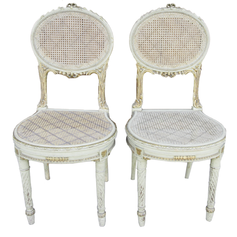 Pair of Vintage Louis XVI Style Parlor Chairs