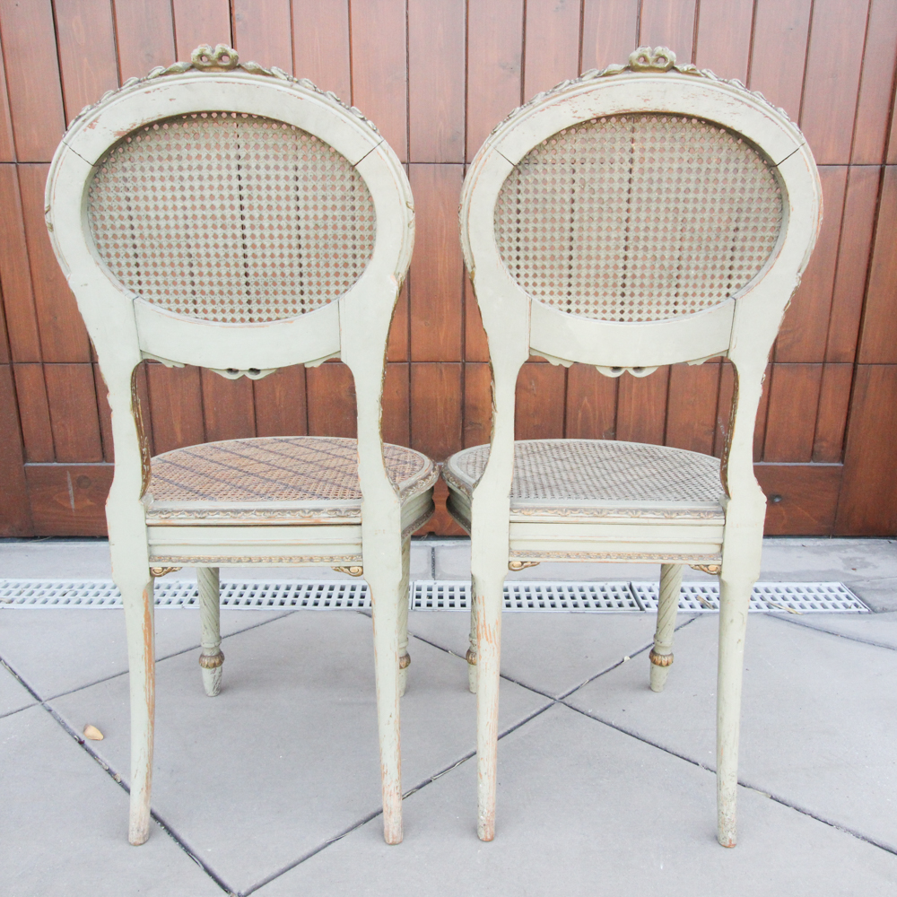Pair of Vintage Louis XVI Style Parlor Chairs