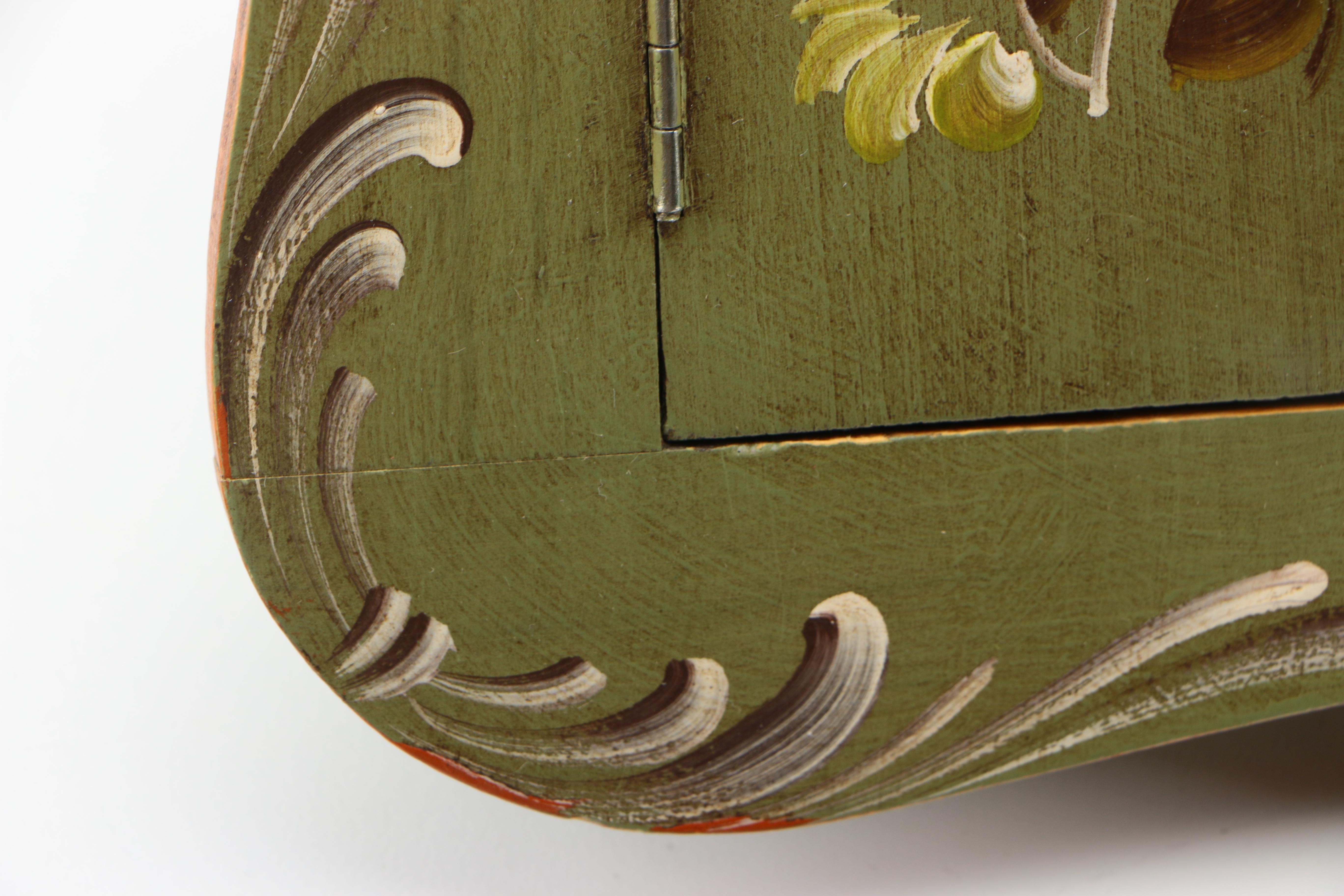 Green Floral Wall Cabinet