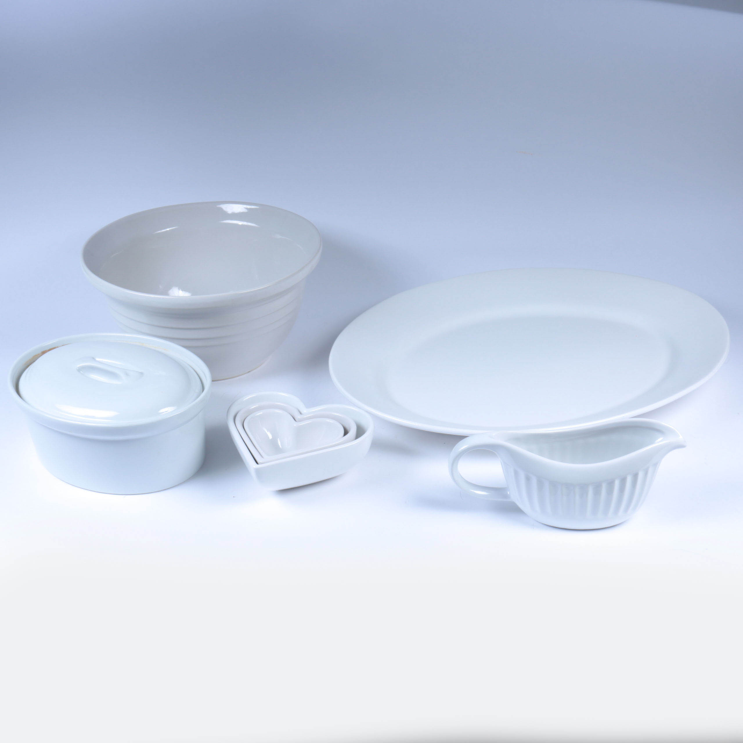 Collection of White Ceramic Serveware
